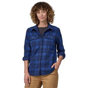 Patagonia Fjord Flannel Shirt Organic Cotton Midweight vista new navy medium